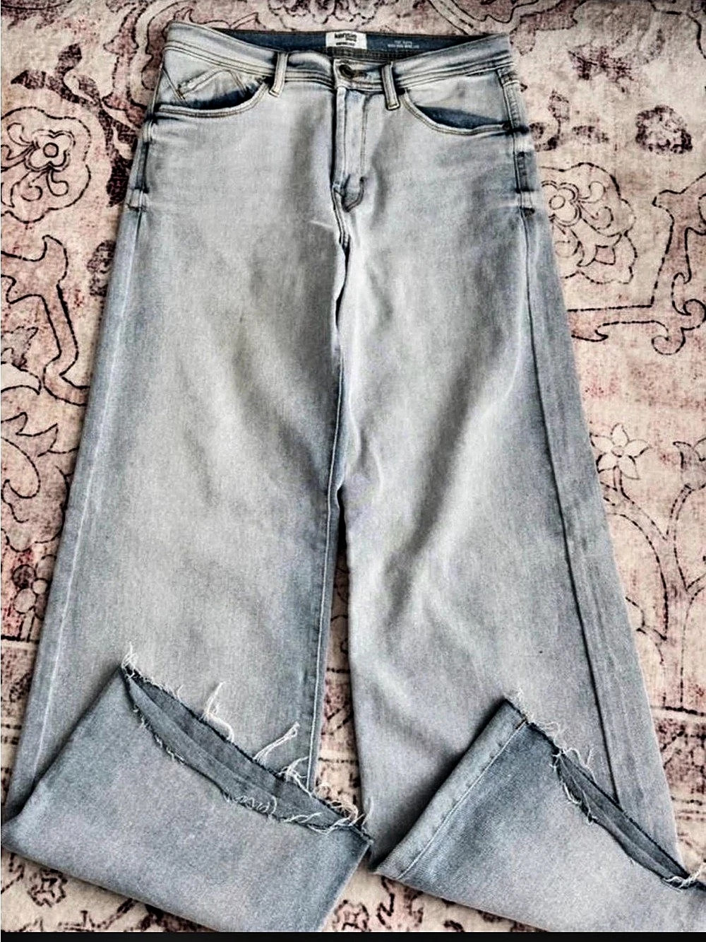 Kensie The Kaya High Rise Wide Leg Jeans Waist 27 Blue
